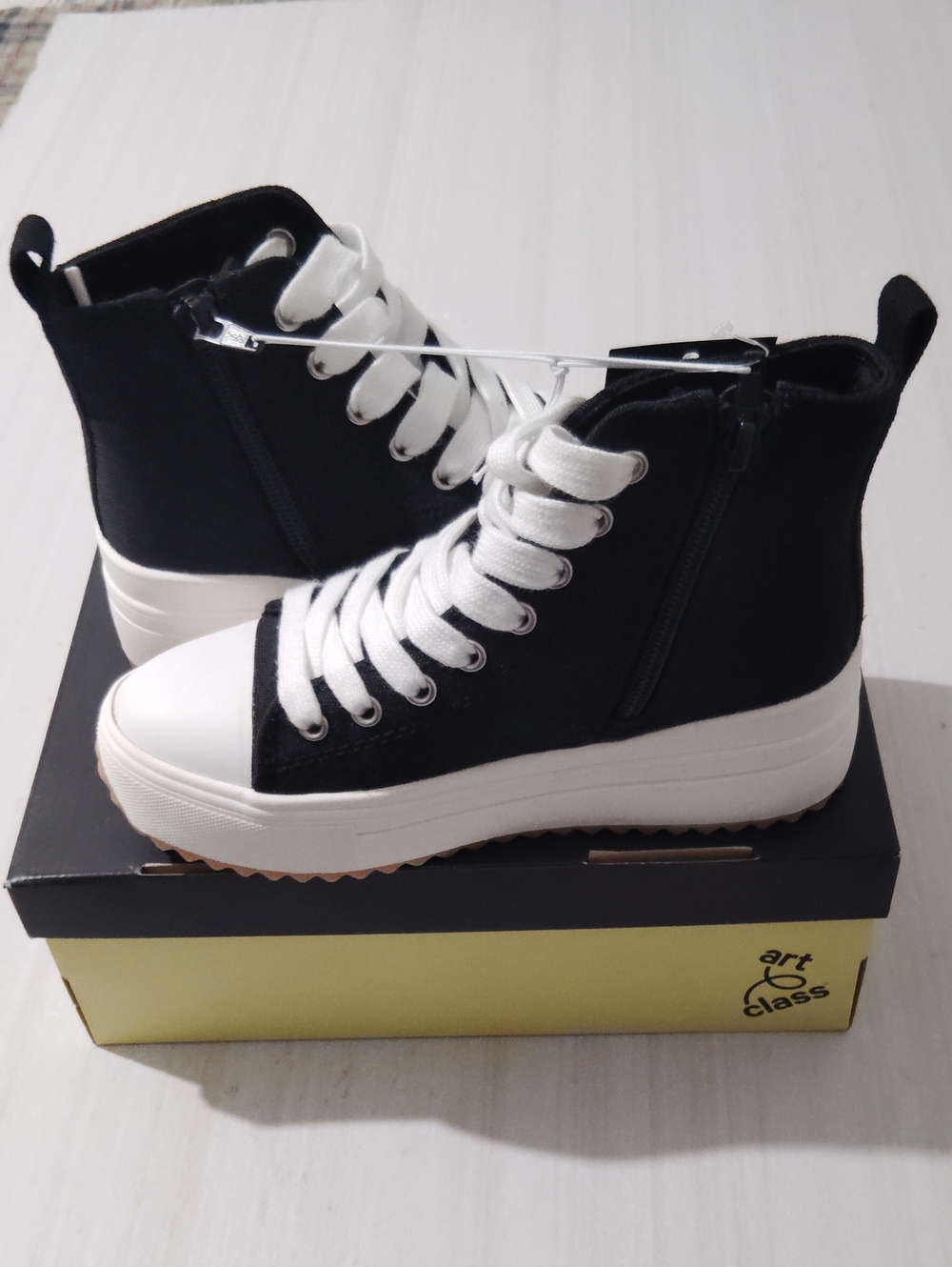 Black & White Platform High-Top Sneakers Size 13